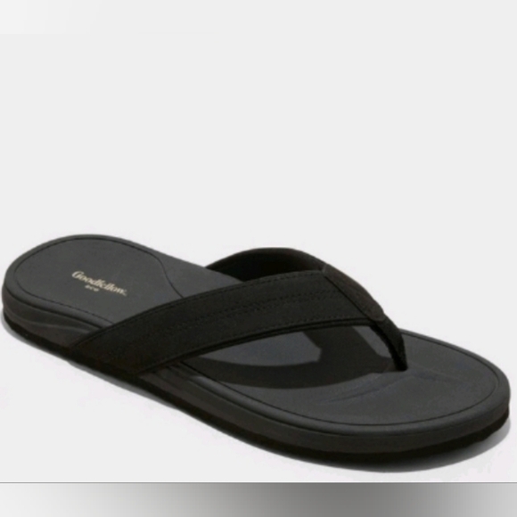 Goodfellow & Co Mens Black Ian Flip Flop Thong Sandals Easy On & Off Swim Sz 13 - Picture 1 of 11